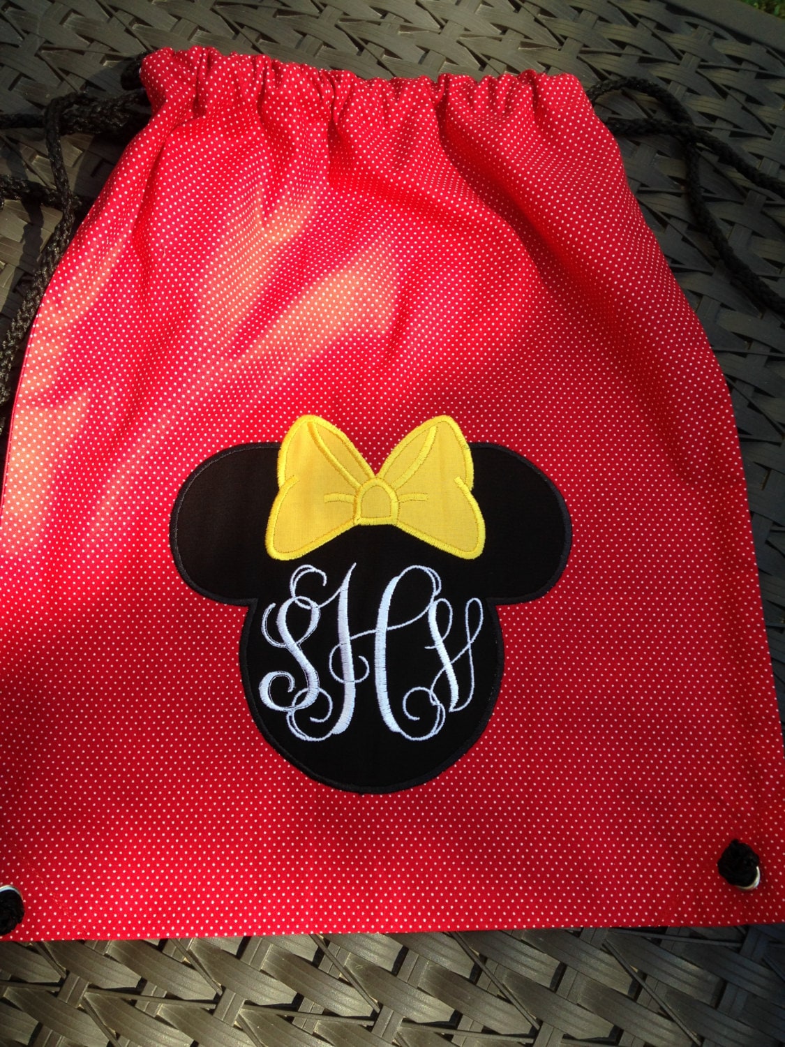 Disney Drawstring Backpack with monogrammed initials