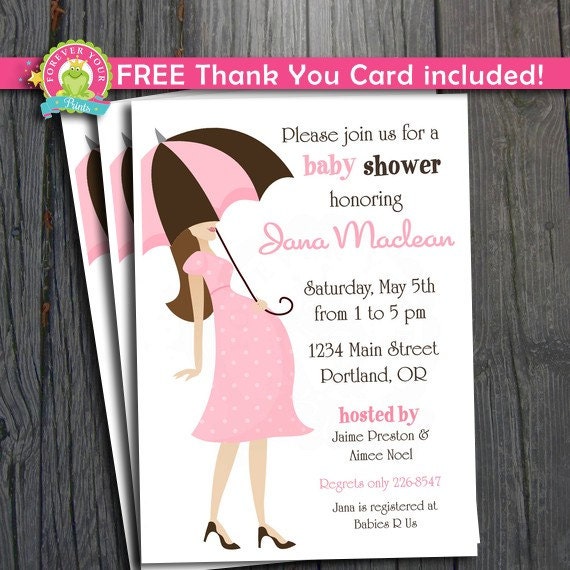 Girl Baby Shower Invitation - FREE Thank You Card included Il_570xn