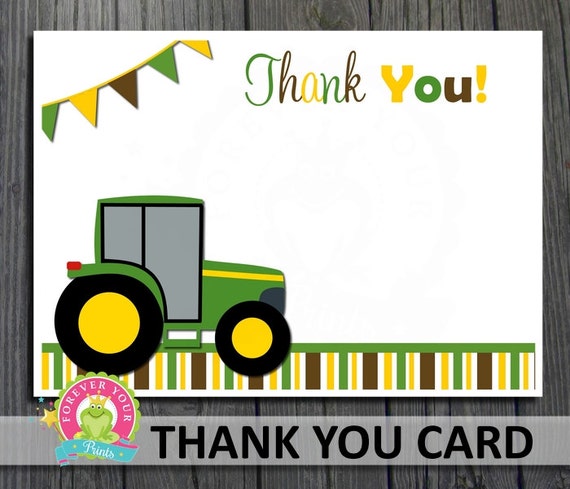 Tractor Party Thank You Card / Tractor Birthday / Tractor Party / INSTANT DOWNLOAD Il_570xn