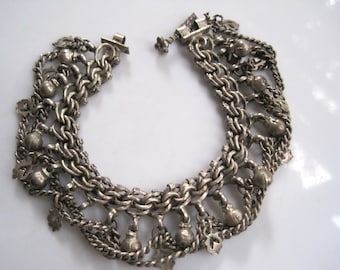 Vintage Silver Indian Anklet, Tribal Foot Bracelet, Rajasthan Silver, Small Wrist or Ankle