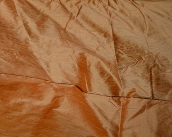 Brownish Yellow / Ochre, Pure Indian Dupioni Silk fat quarter - Dupioni - D 286