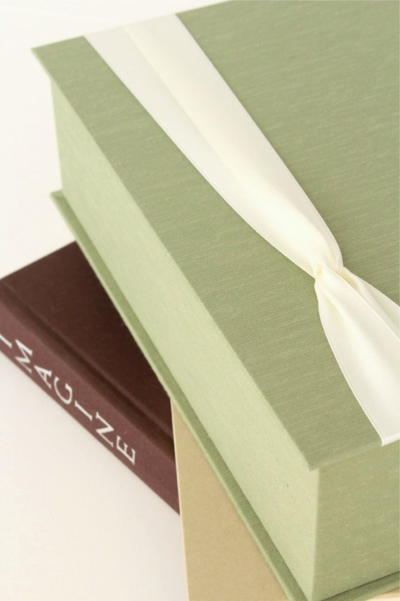 Fabric Keepsake Box. Memory Box. Shown in Sage Green by ElsieStyle