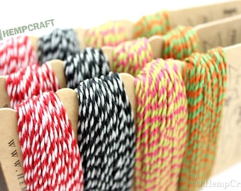 Hemp Twine, Baker's Twine Color Card- High Quality 20lb 1mm Four Pack Craft Cord