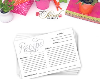 INSTANT DOWNLOAD Bridal Shower Recipe Card
