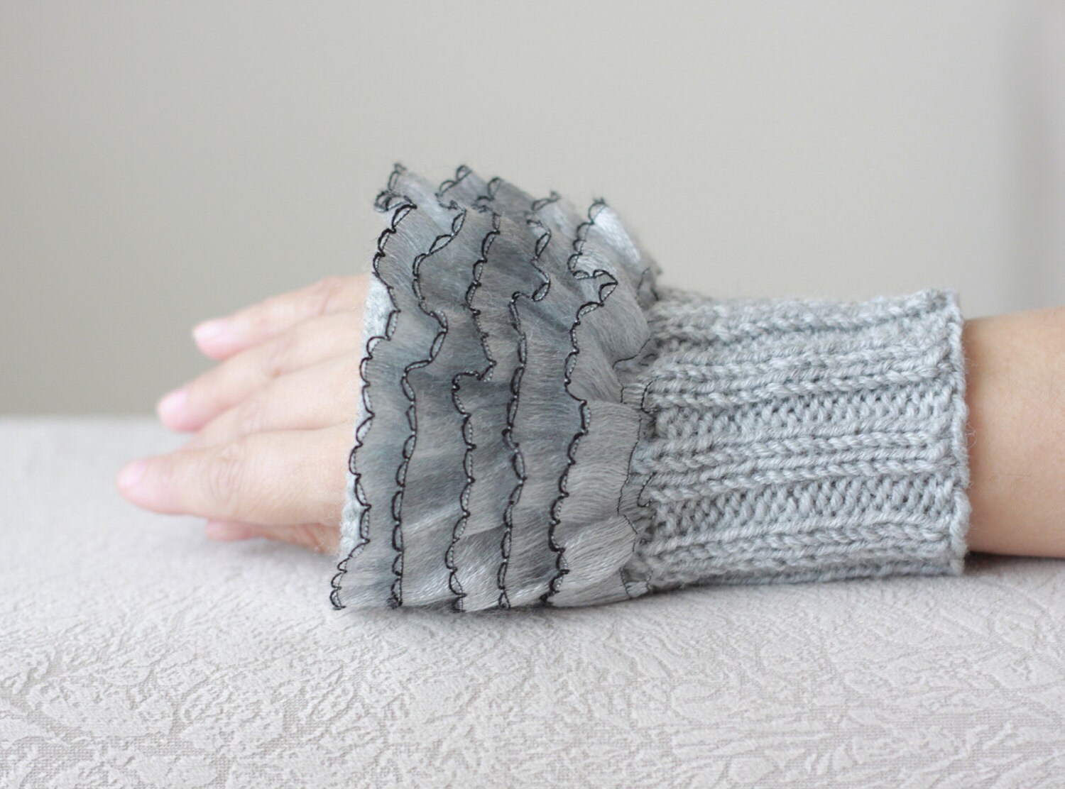 Knit Fingerless Gloves knit wrist cuffs