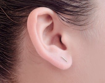 Minimal Bar Stud Earrings, Sterling Silver, Gold Plated, Staple Earrings, Chic Minimal Post Earrings, Lunaijewelry, Gift for her, STD031