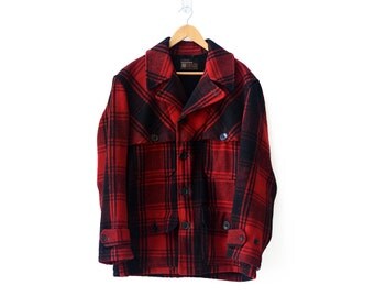 Vintage Merrill Woolen Mills Heritage Plaid Red & Black Genuine Virgin Wool Hunting Jacket, Made in USA
