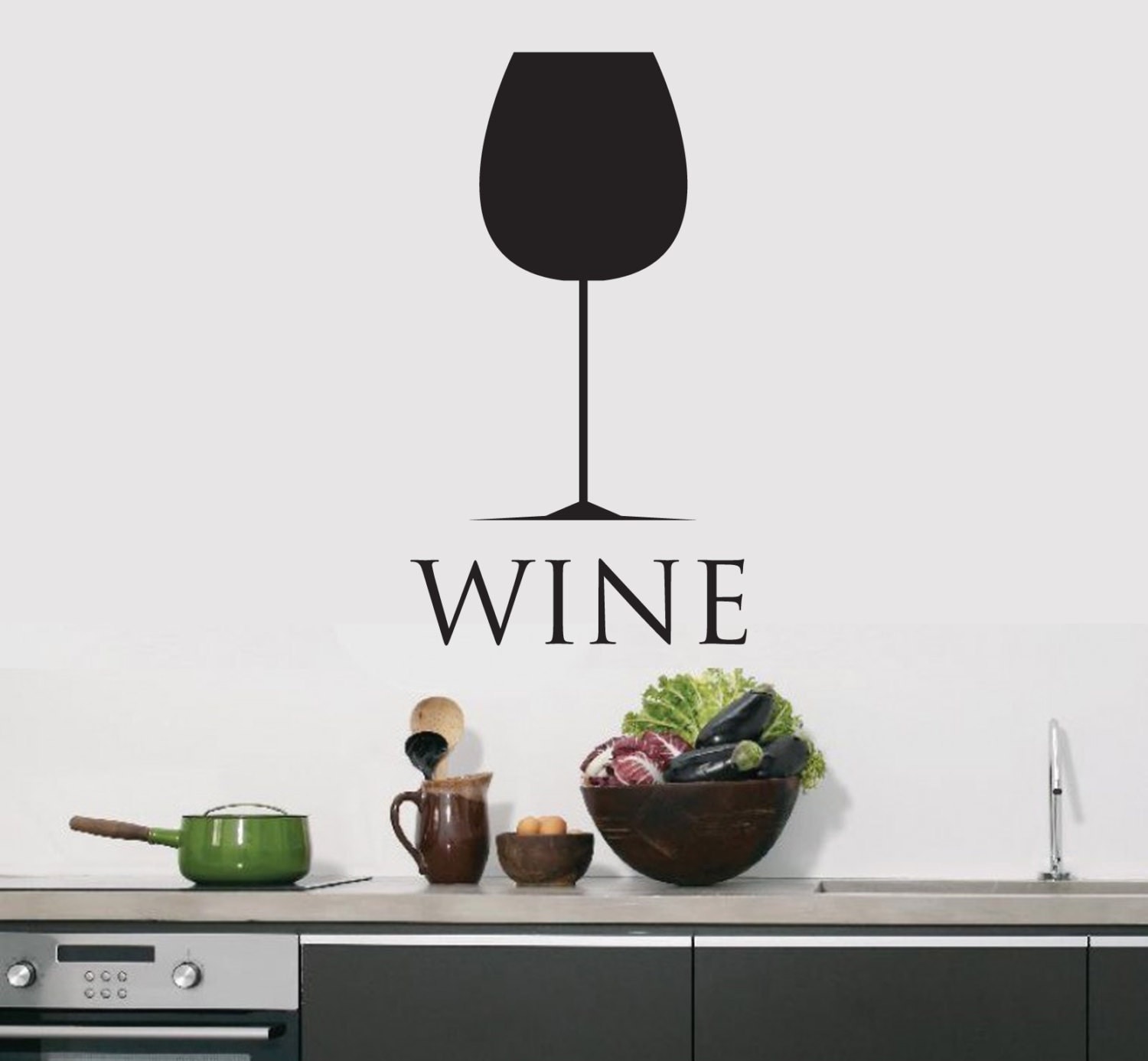 Elegant Classy Wine Glass Decal Kitchen living room cellar