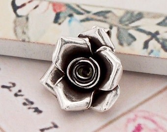 1 of Karen Hill Tribe Silver Rose Pendant 16 mm. :ka3579
