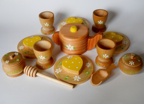 tea set toy wooden