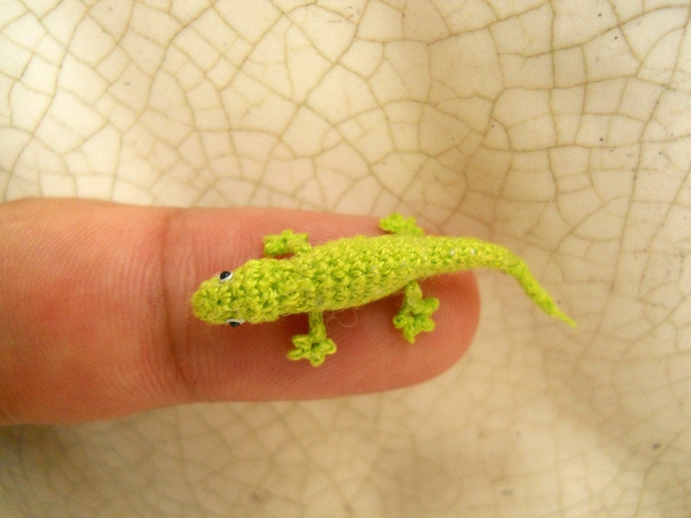 Micro Amigurumi Lizard Tiny Crochet Mini Gekko Miniature