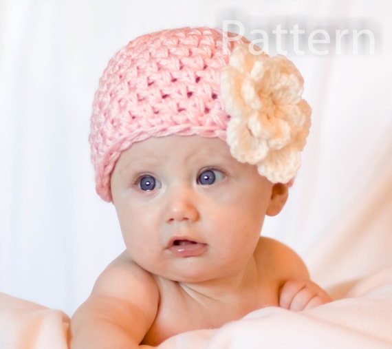 chunky beanie crochet newborn pattern and CROCHET 0 Flower Crochet 3 Chunky 3 Newborn Beanie Hat PATTERN PDF