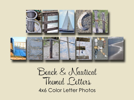 Alphabet Photography Beach Beach & Nautical Letter Photos , 4x6 Color Alphabet Photography, Beach letters and photos,