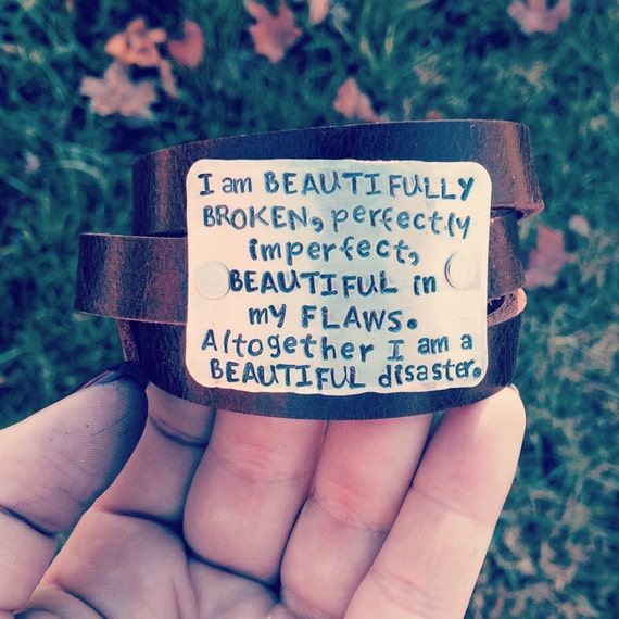 hand stamped beautifully broken bracelet by SoBeautifullyBroken