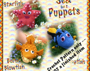 PDF Crochet Pattern Sea Puppets set 2