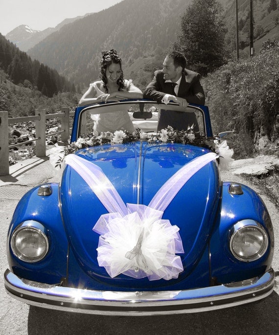 Bow & Ribbons Tulle Wedding Car Decoration