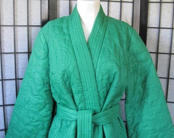 Vintage 1960s Robe by Barbara Lee K imono Style Quilted Wrap Bathrobe ...