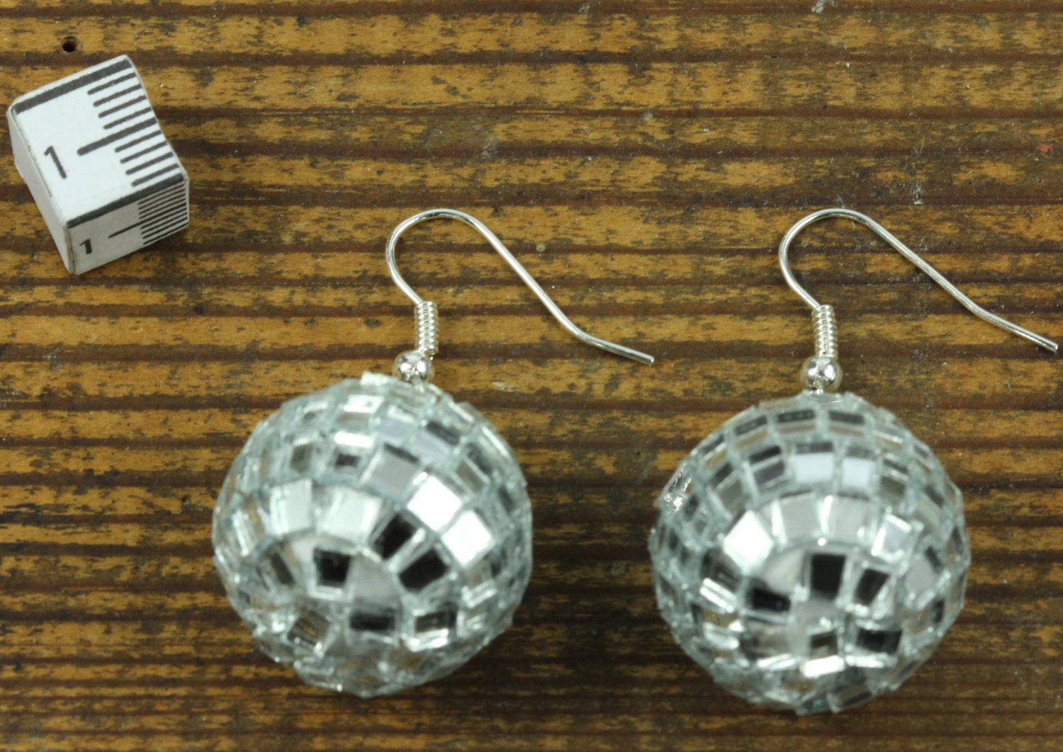 Disco ball earrings Mirror Ball Miniblings party silver