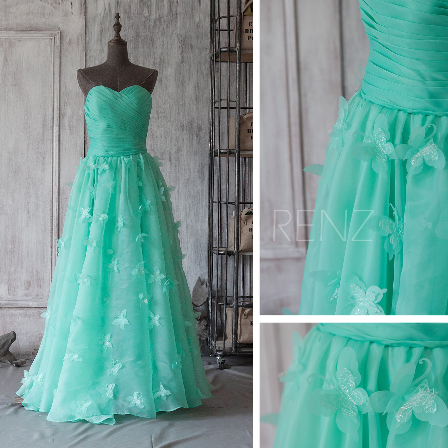 2019 Sea  Green  Bridesmaid  dress  Butterfly Wedding  by RenzRags