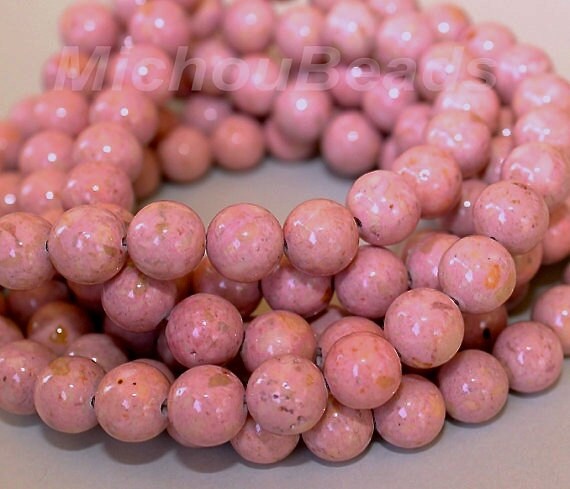 8 Strand 8mm Dark PINK Natural RIVERSTONE Round