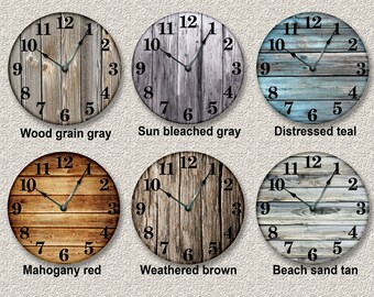 OLD BARN BOARDS printed image wall clock rustic cabin country wall home decor