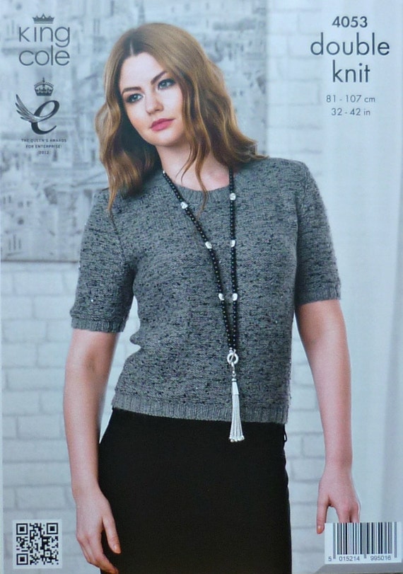 Womens Knitting Pattern K4053 Ladies Long Sleeve Reverse Stocking Stitch Jump...