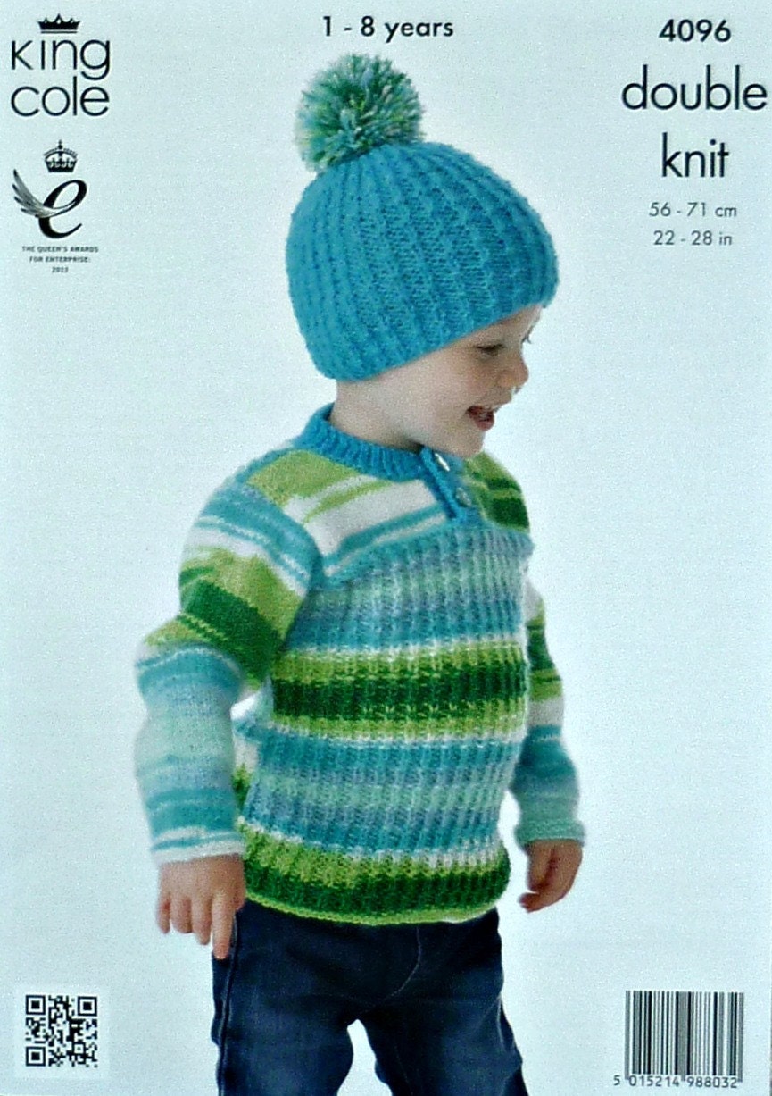 Boys Knitting Pattern K4096 Childrens Long Sleeve Button ...