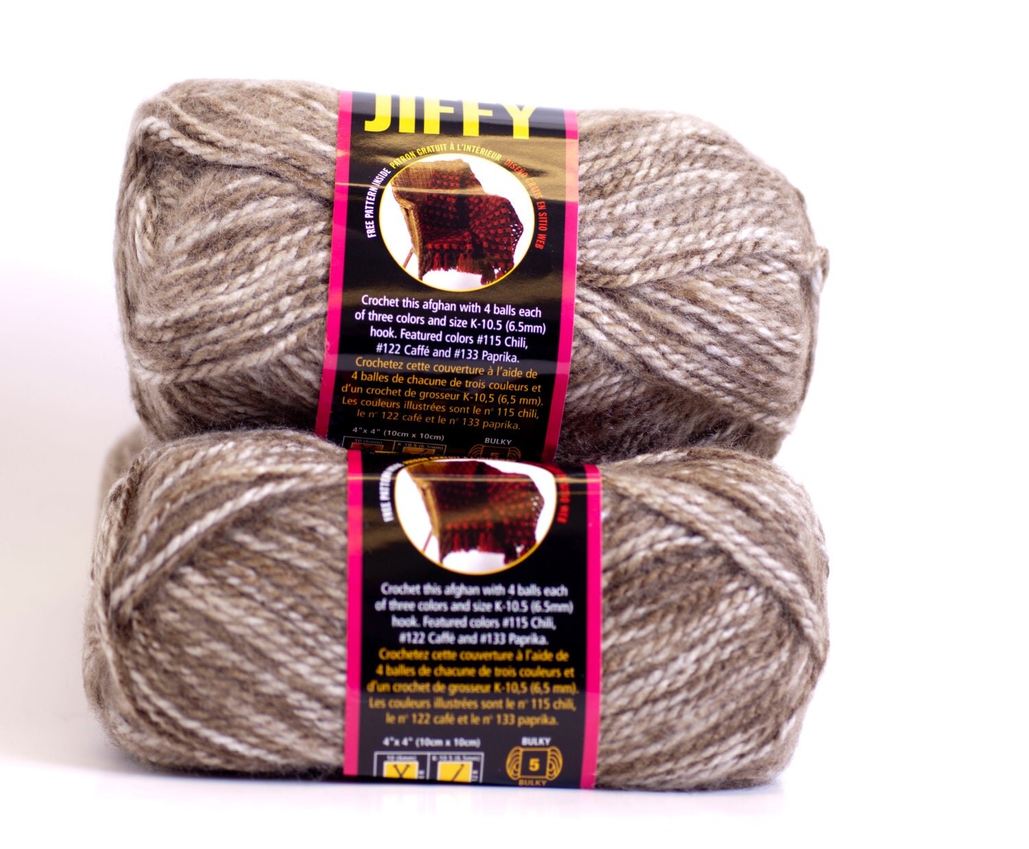 Lion Brand Jiffy Variegated Yarn Camel Spray
