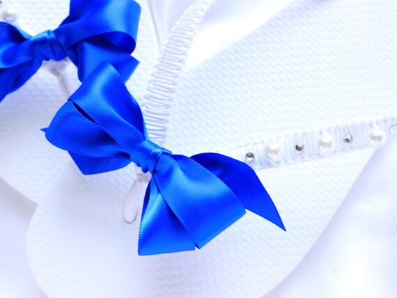 ... flip flop Royal Blue Bridal Shoes Wedding cerimony shoes destination