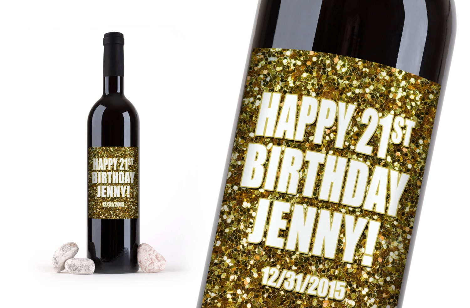 Custom Birthday Wine Bottle Labels Personalized by SouthernSticker