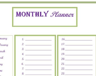 stapled monthly planner