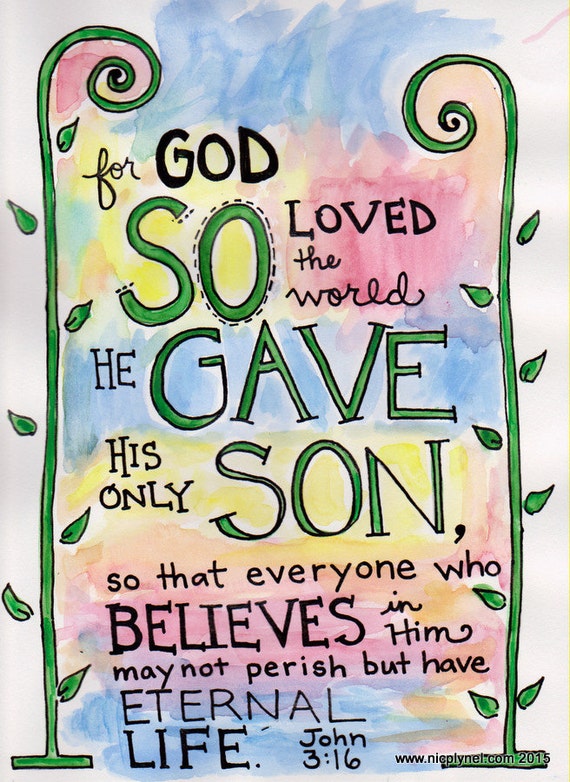 Items Similar To Bible Verse John 3:16 God So Loved The World 