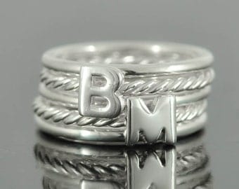 Initial Ring Personalized Gift Bridesmaid Gift by JubileJewel Initial Ring Personalized Gift Bridesmaid Gift by JubileJewel