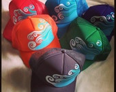 Hand painted Hookipa wave on orange trucker
