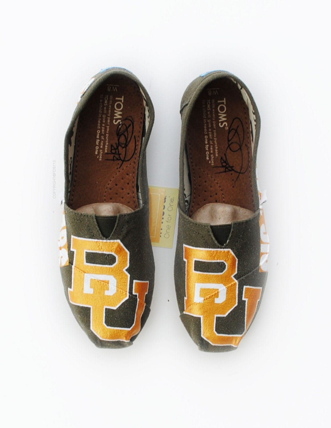 Custom Hand painted Toms Baylor University Team Toms by PDS113