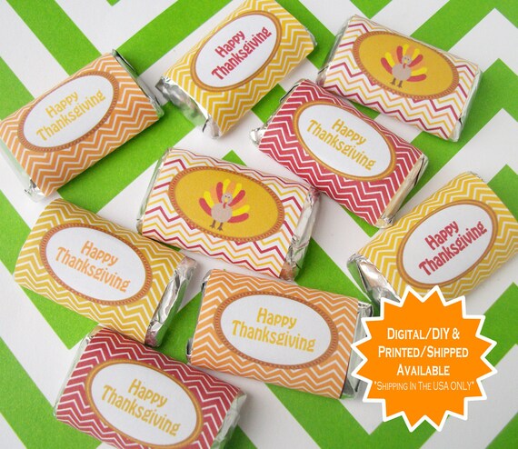 Thanksgiving Candy Wrapper - Thanksgiving Mini Chocolate Bar Wrapper - Turkey Candy Wrapper - Turkey Wrapper Il_570xn