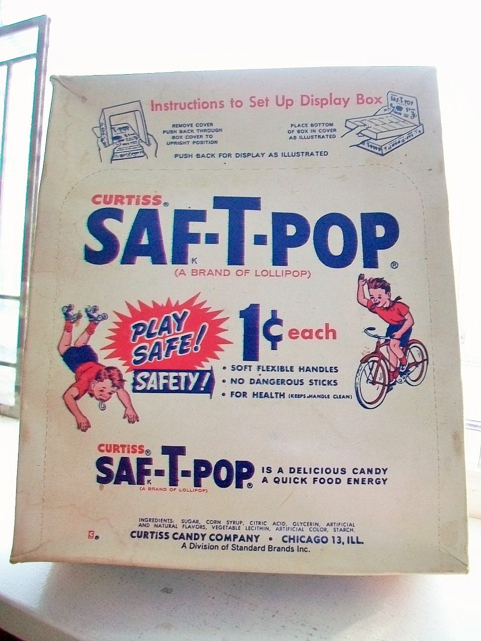 SafTPop Candy Store Display Box Vintage 1950s