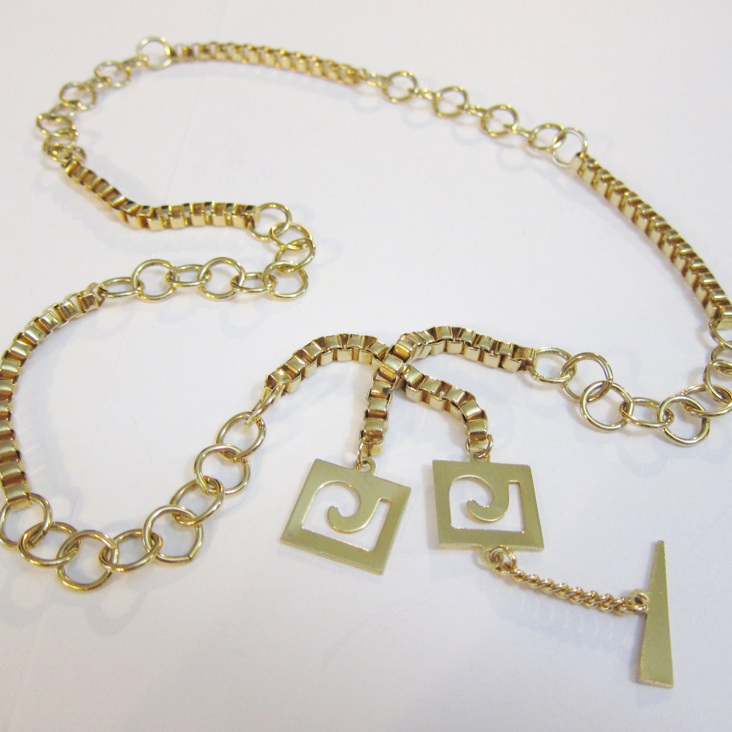 Vintage Pierre Cardin Gold Toggle Necklace