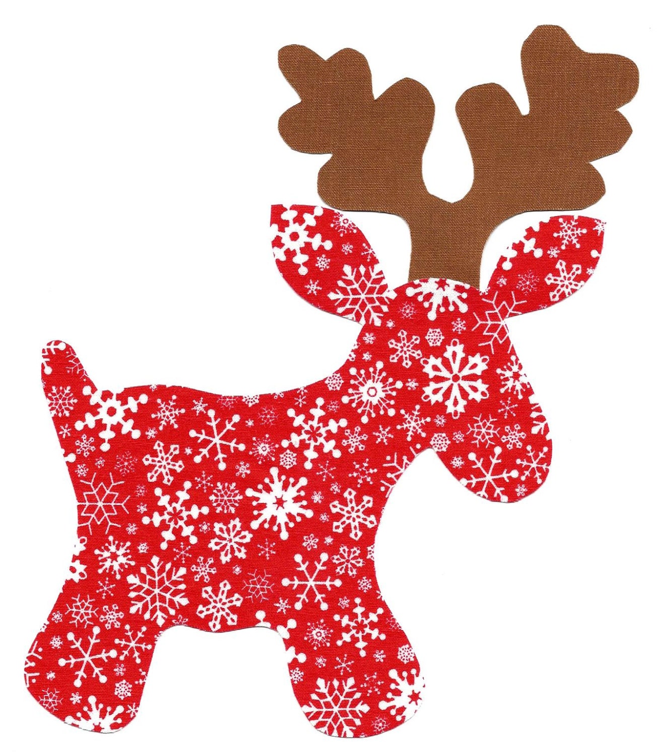 Christmas Moose iron on fabric applique DIY