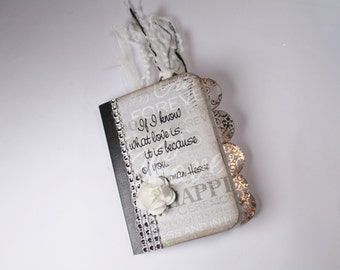 Mini Wedding Journal, Wedding Booklet, Altered Mini Notebook, Notebook, Journal, Writing Journal, Stationary, Booklet, Mini Notebook