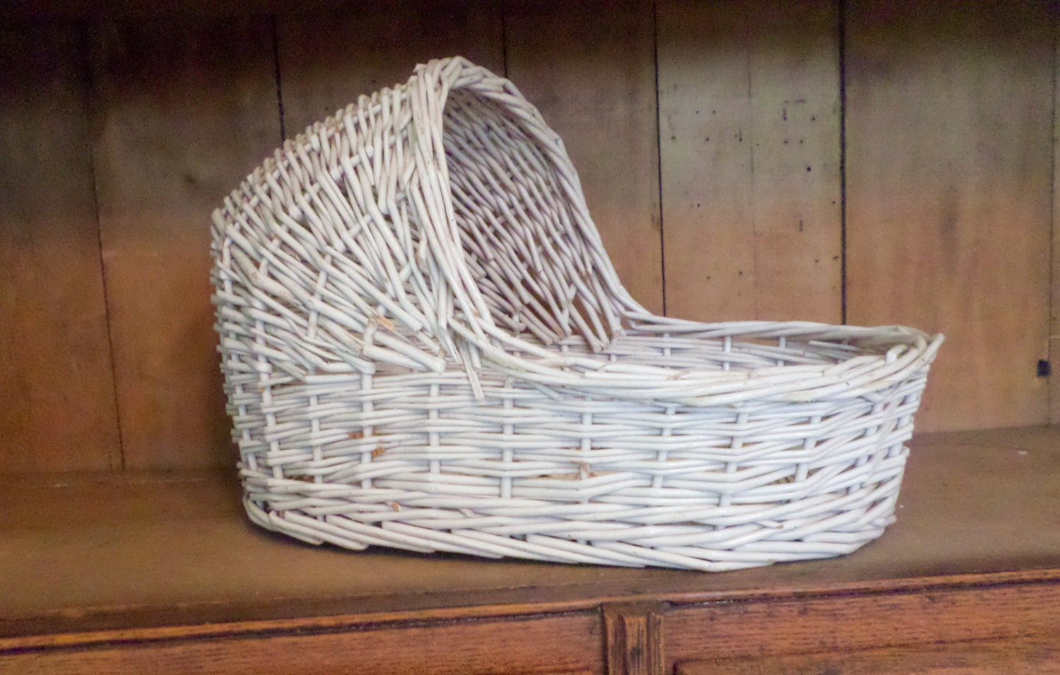 antique wicker doll bassinet