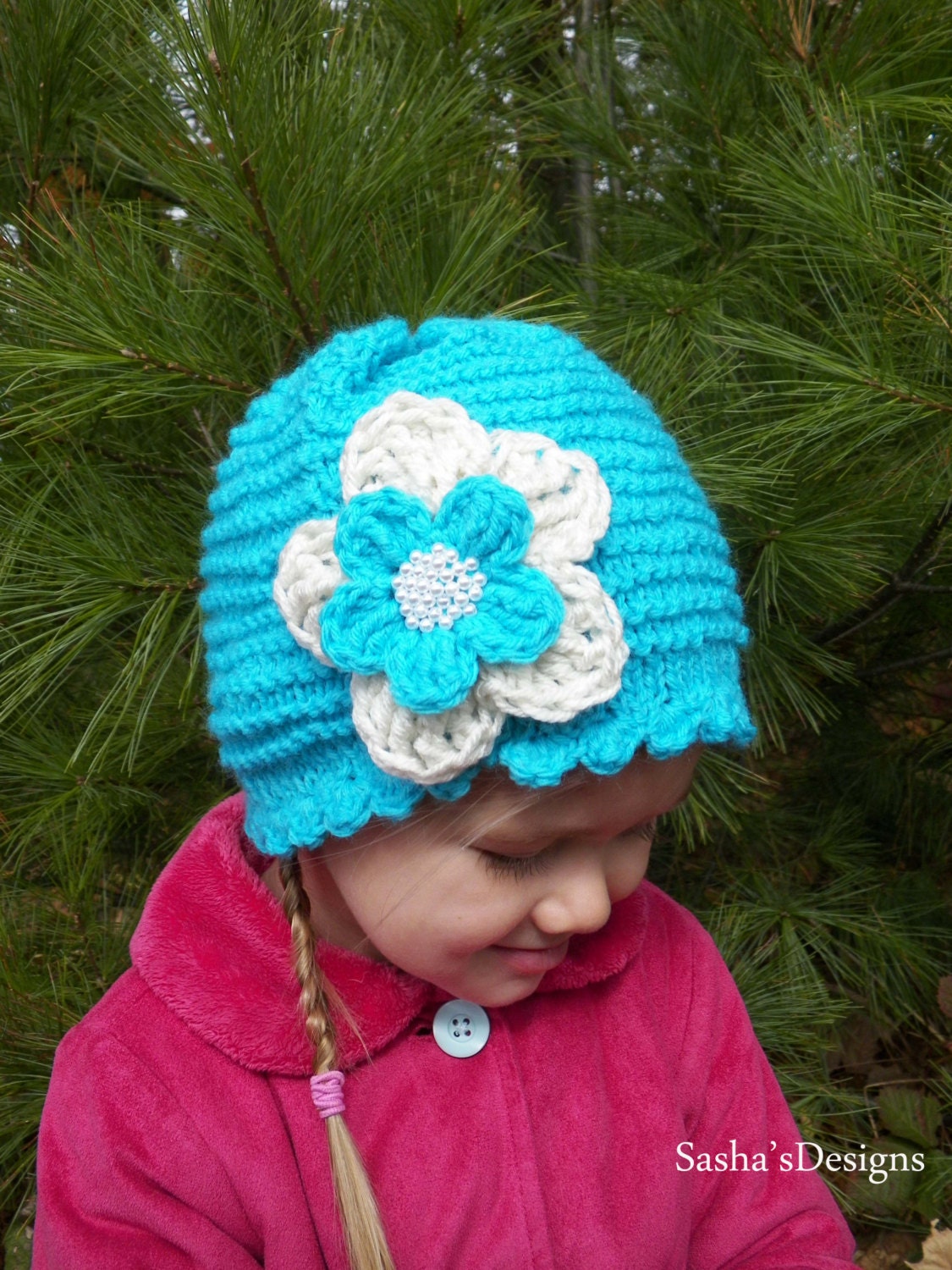 Baby girl handmade flower hat