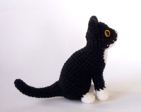 realistic tuxedo cat stuffed animal