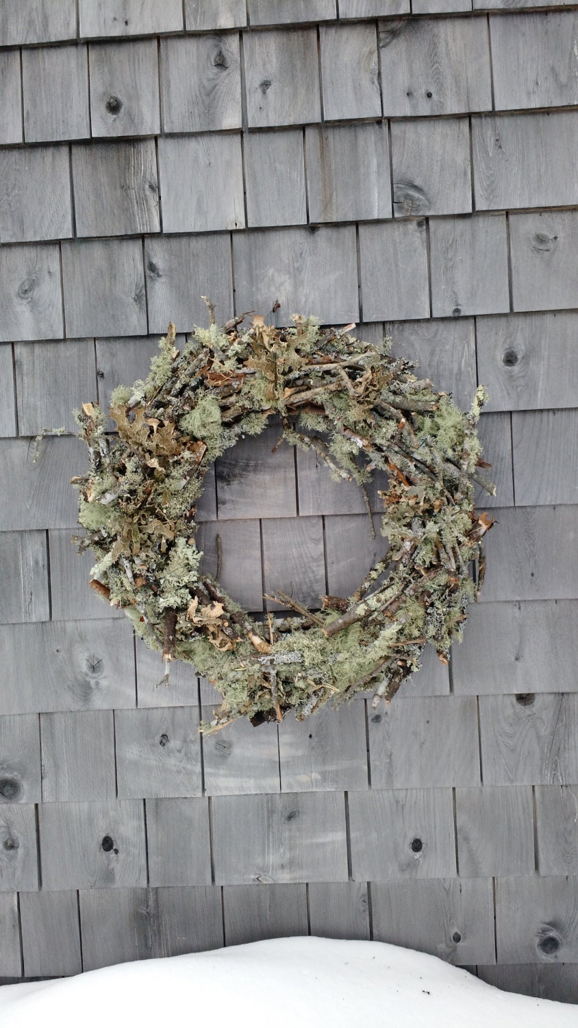 Large Moss And Twig Wreath Made in Maine