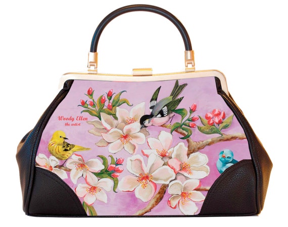 Retro handbag, vintage handbag, Bloom, Valentine gift, gift for her, gift for mom, Woody Ellen handbag, christmas gift, wedding gift ideas