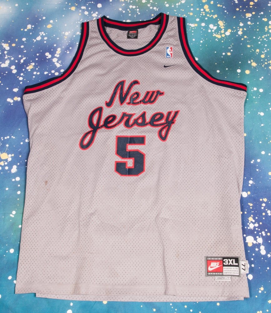 Grey New Jersey NETS Basketball Jersey Size 3XL
