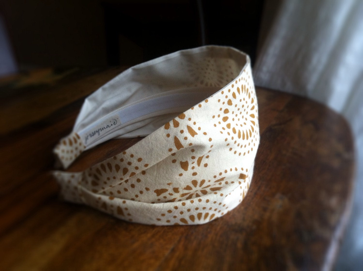 India block print cotton fabric headband boho hair by jerseymaid