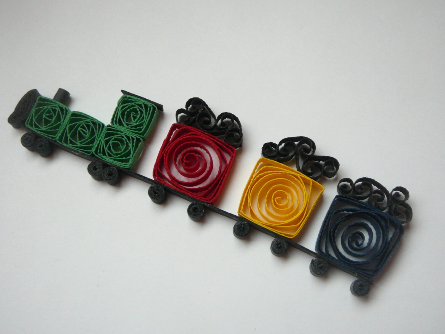Paper Quilled Train Embellishment For Card by Customcrafter500