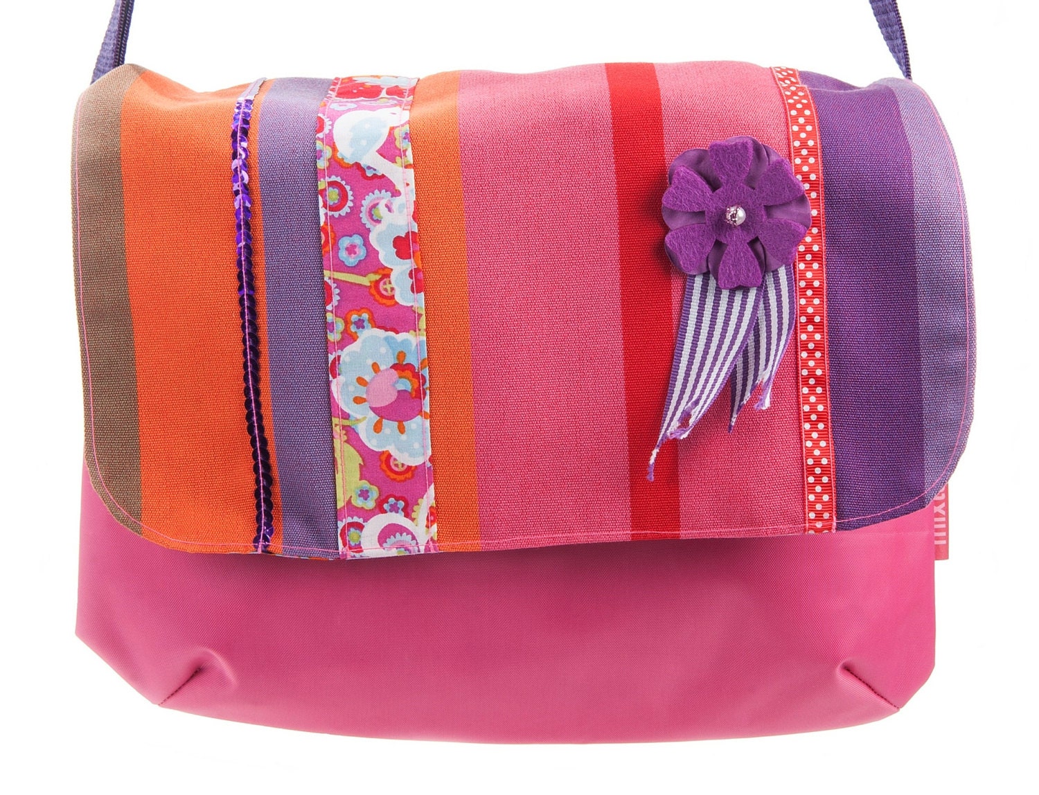 messenger bag for school girls stripes in