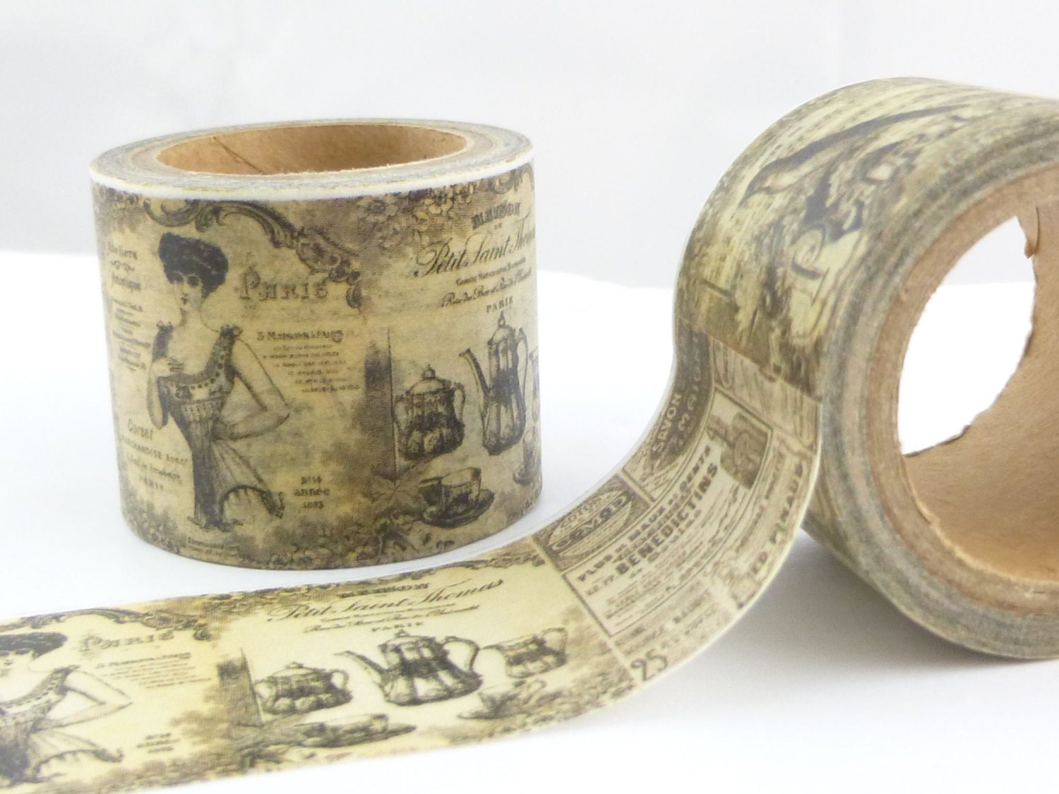 30mm wide vintage newspaper print washi tape 1447